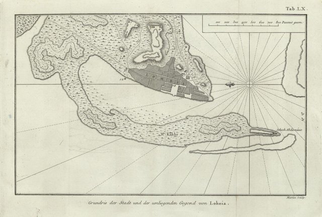 Grundis der stadt und der um liegenden gegend von Loheia