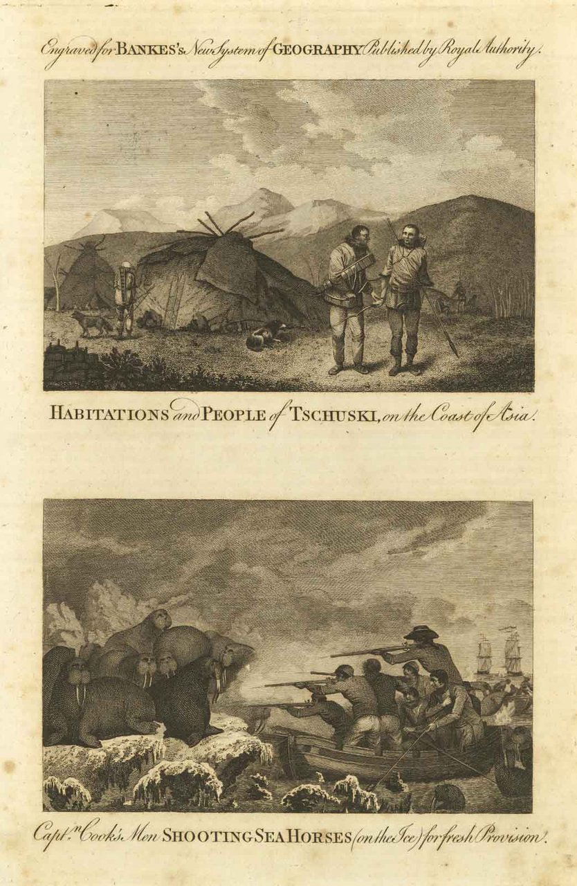 Habitations and people of Tschuski on the coast of Asia …