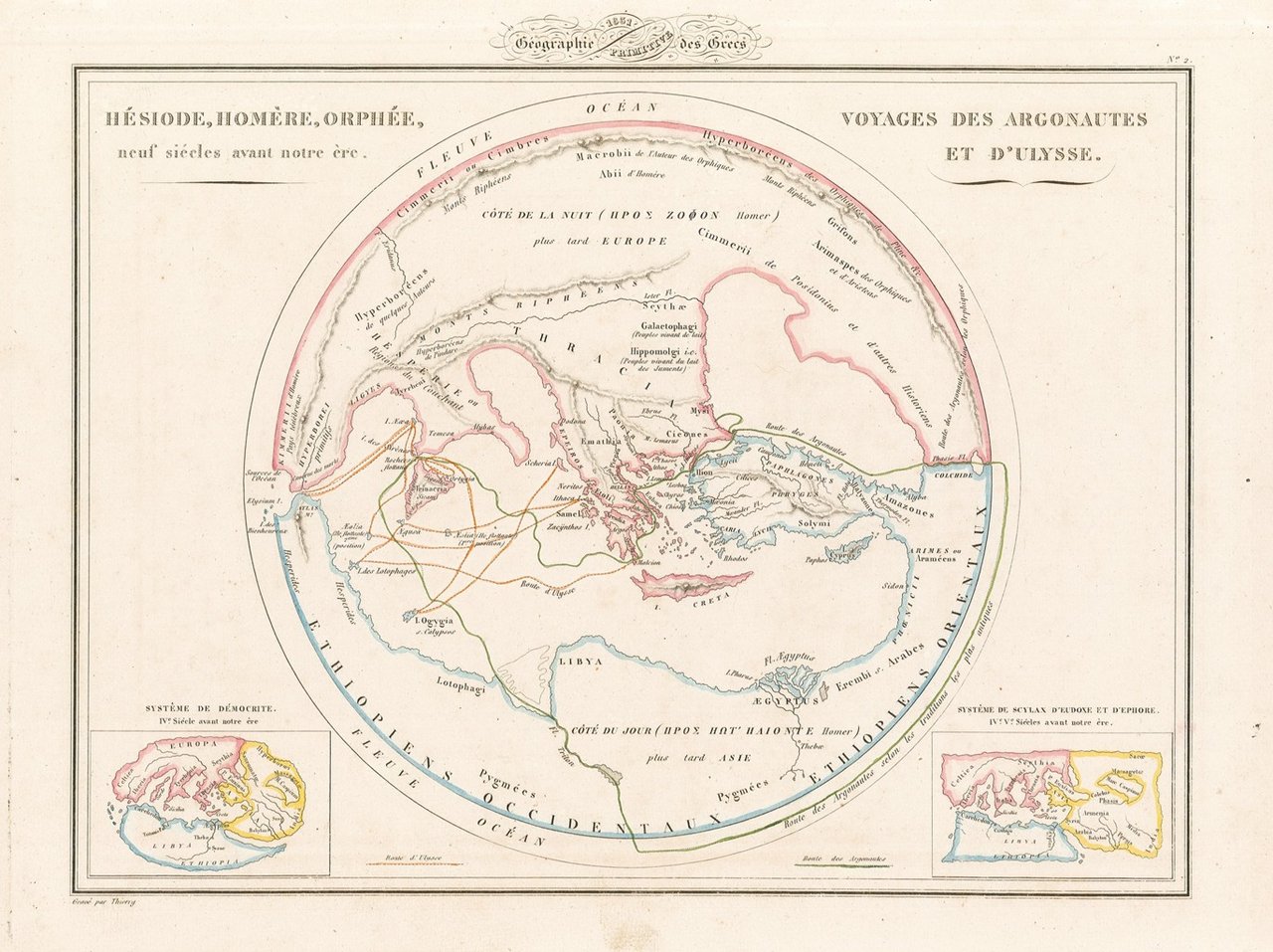 Hésiode, Homère, Orphée, voyages des argonautes et d'Ulysse .