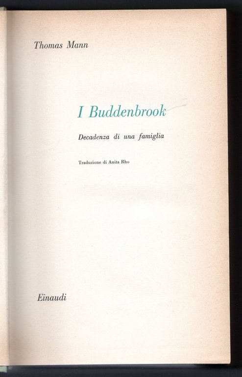 I Buddenbrook. Decadenza di una famiglia