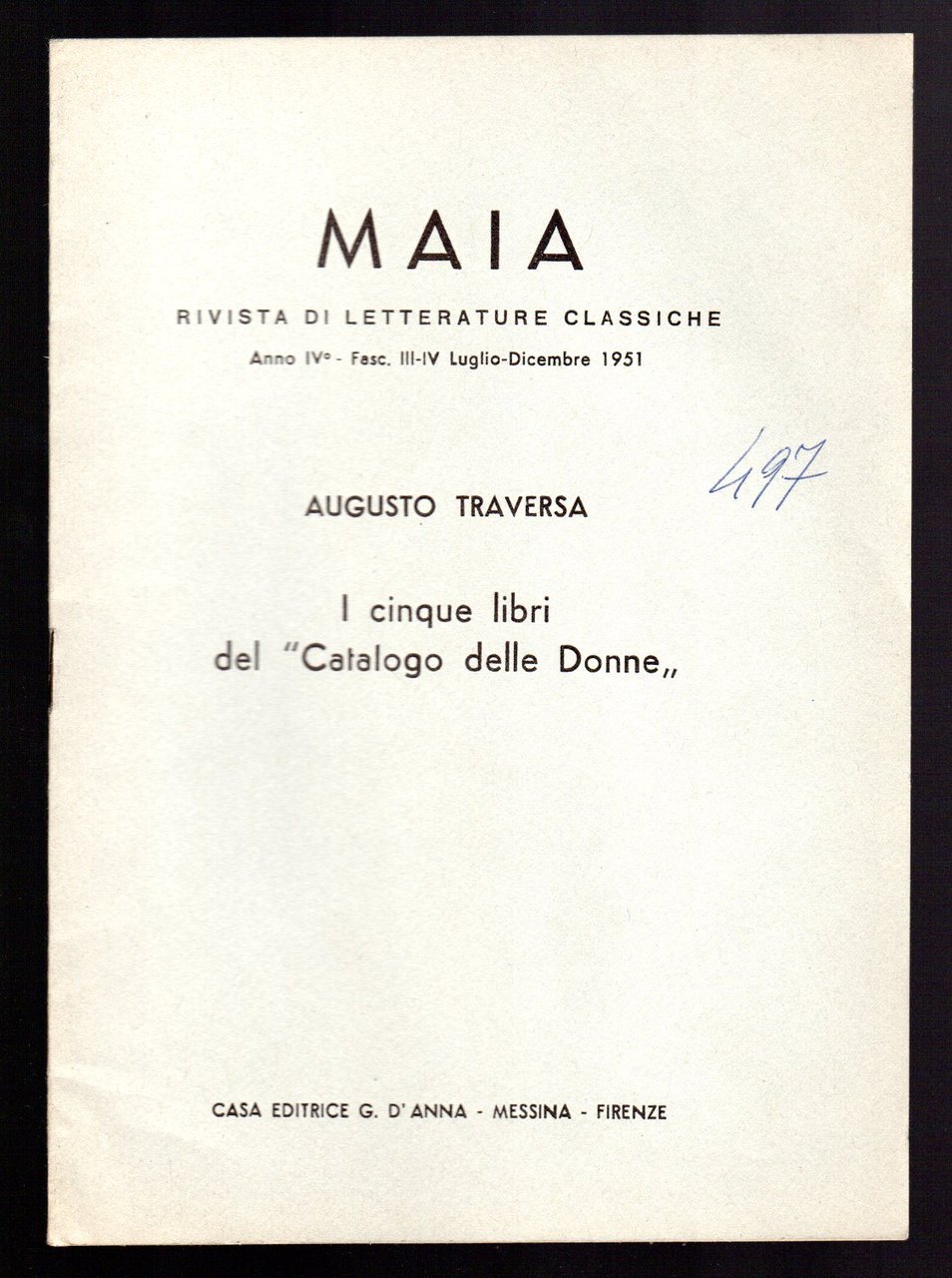 I cinque libri del "Catalogo delle Donne"