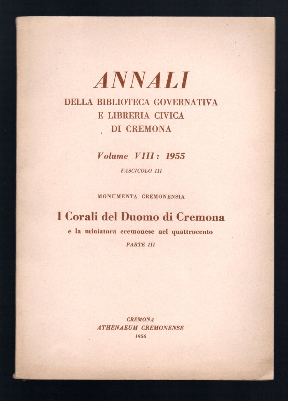 I Corali del Duomo di Cremona e la miniatura cremonese …