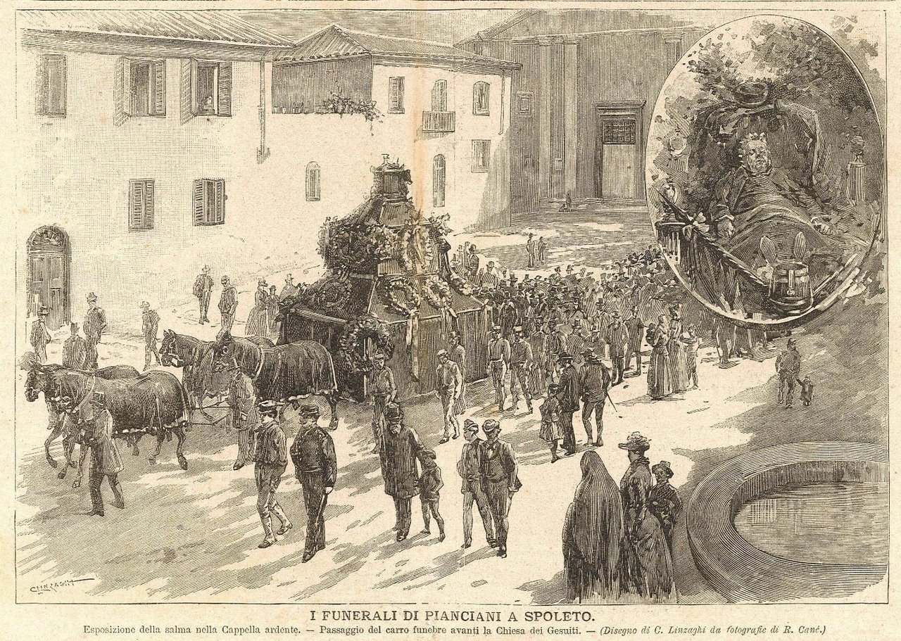 I funerale di Pianciani a Spoleto