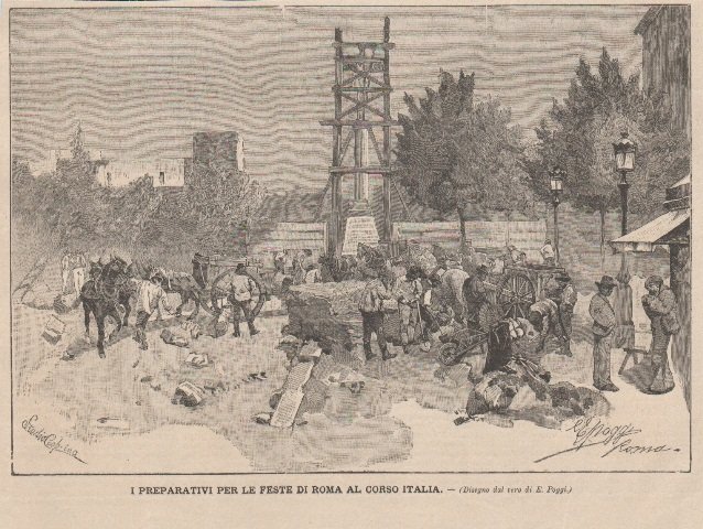 I preparativi per le feste di Roma al Corso Italia