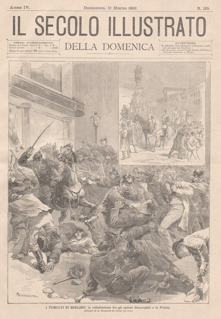 I tumulti di Berlino: la colluttazione fra gli operai disoccupati …