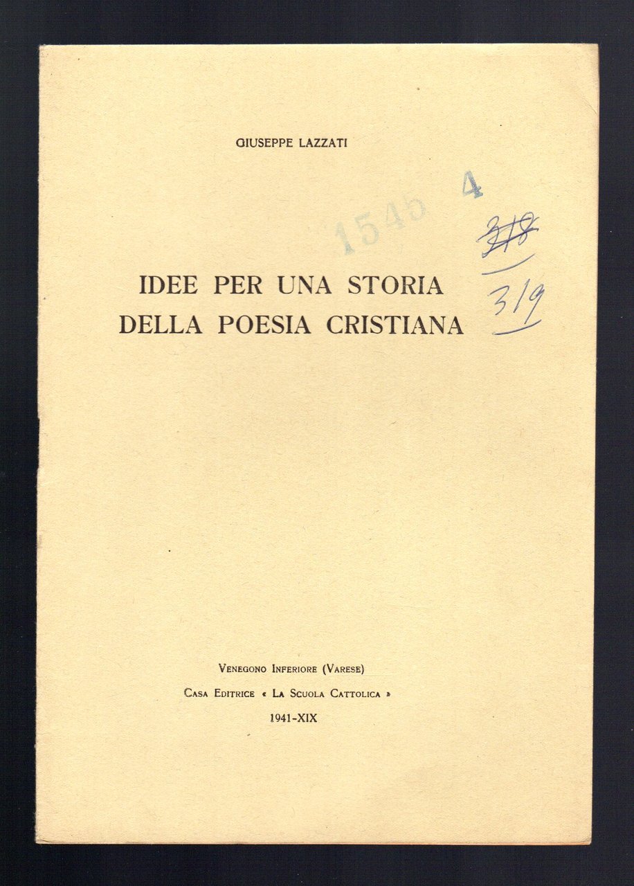 Idee per una storia della poesia cristiana
