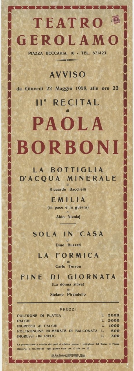 II° recital di Paola Borboni