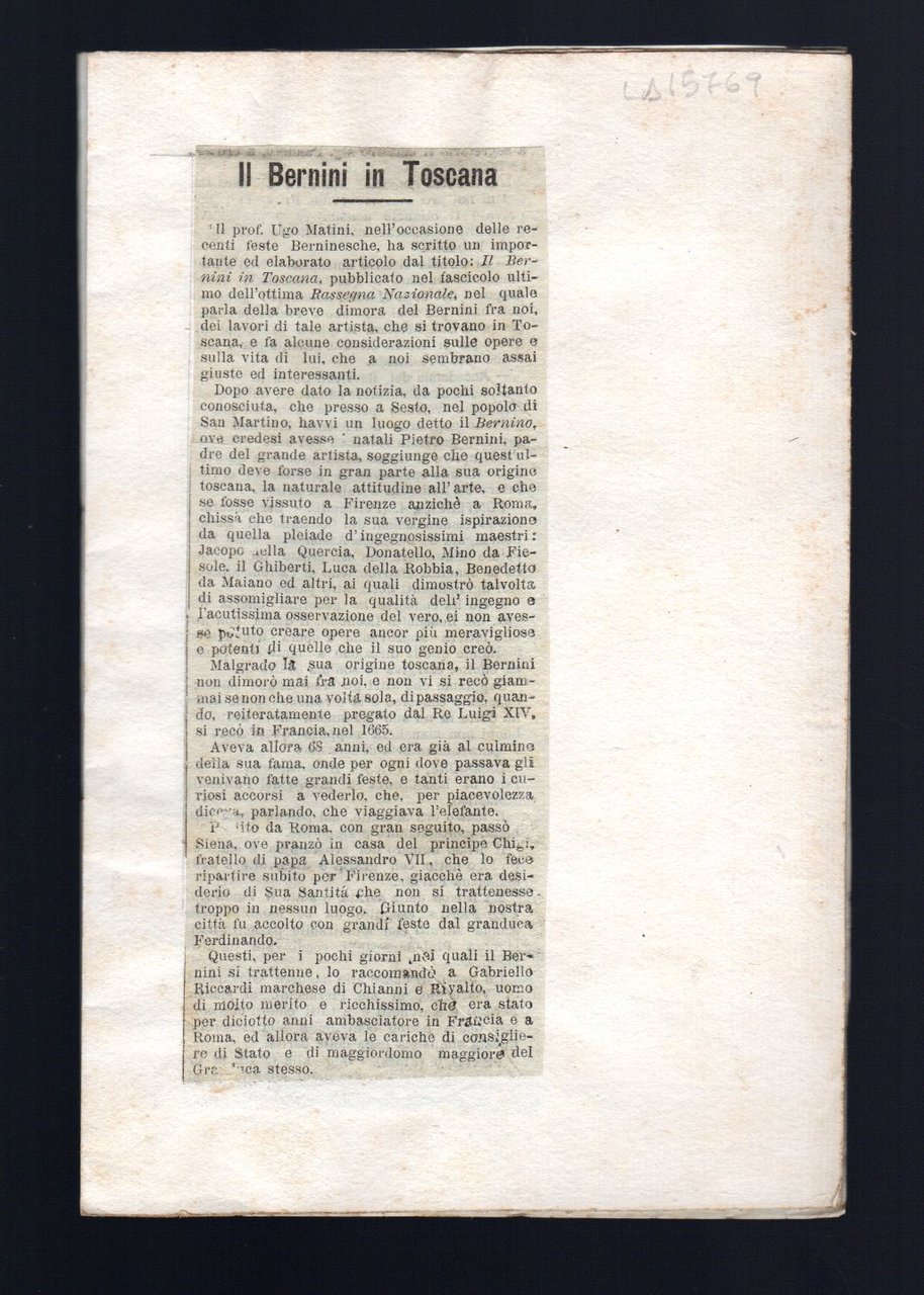 Il Bernini in Toscana