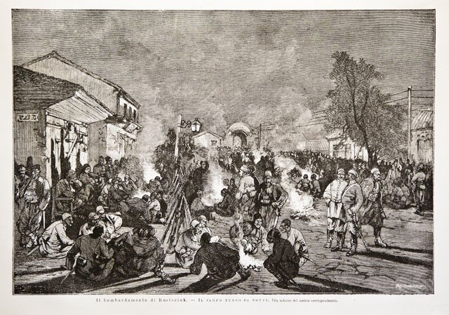 Il bombardamento di Rustsciuk.- Il campo turco di notte
