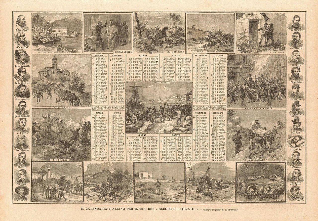 Il calendario italiano per il 1890 del "Secolo Illustrato"