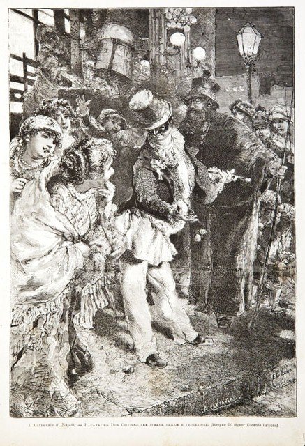 Il Carnevale di Napoli.- Il cavalier Don Coccione che sparge …