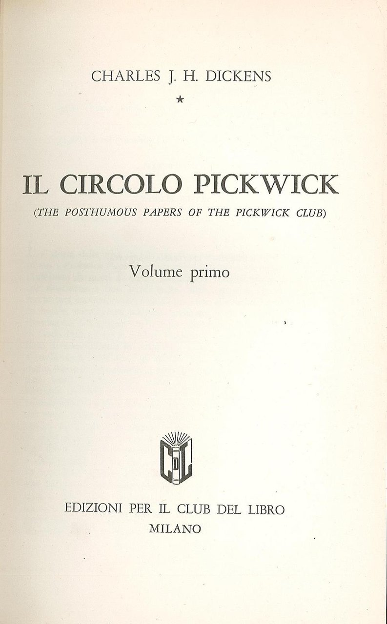 Il circolo Pickwick