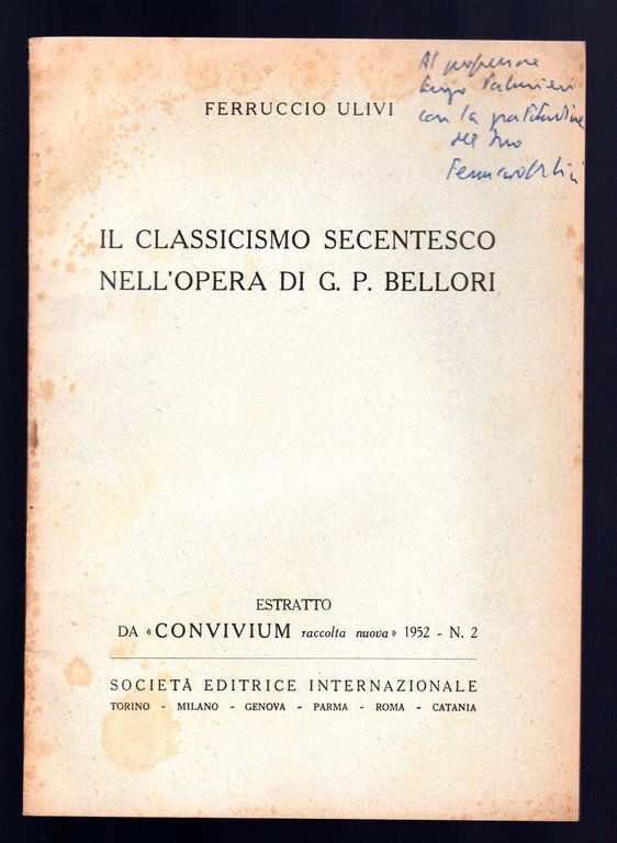 Il classicismo Secentesco nell'opera di G. P. Bellori