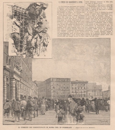 Il comizio dei disoccupati in Roma del 23 febbraio