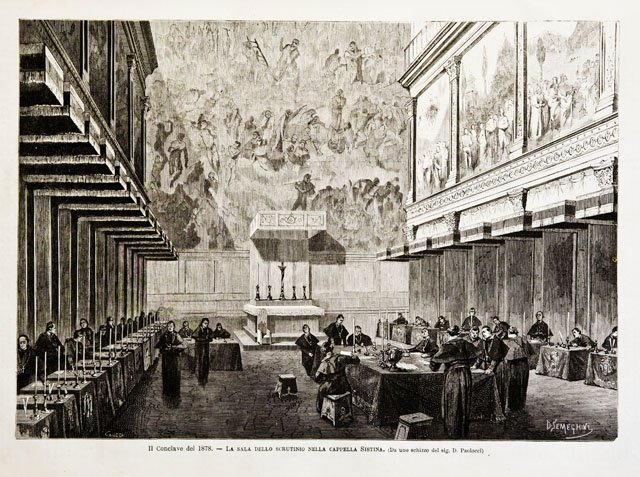 Il Conclave del 1878.- La sala dello scrutinio nella cappella …