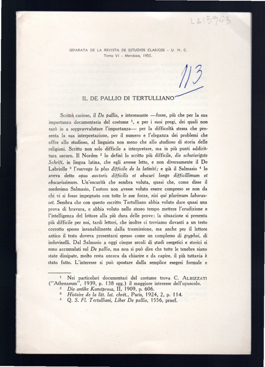 Il De Pallio di Tertulliano