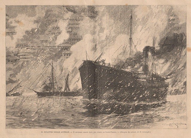 Il disastro delle Antille - L’incendio delle navi nel porto …