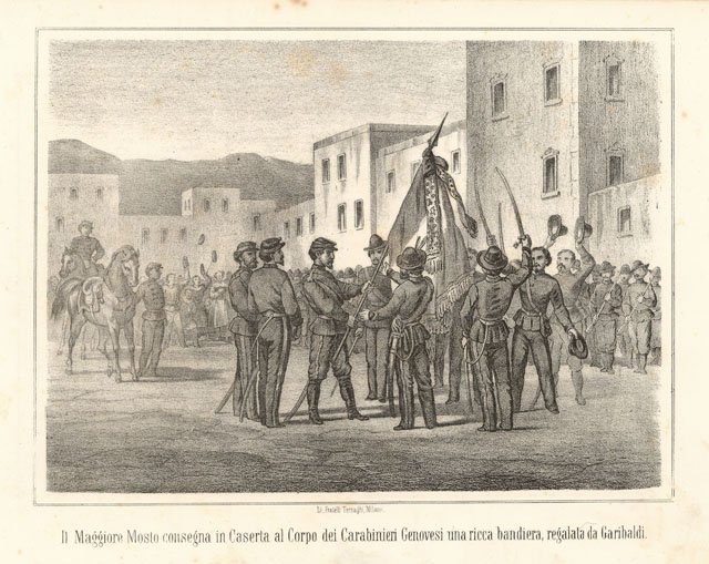 Il Maggiore Mosto consegna in Caserta . una ricca bandiera, …