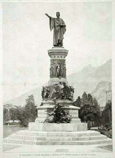 Il monumento a Dante Alighieri a Trento