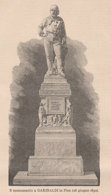 Il monumento a Garibaldi in Pisa