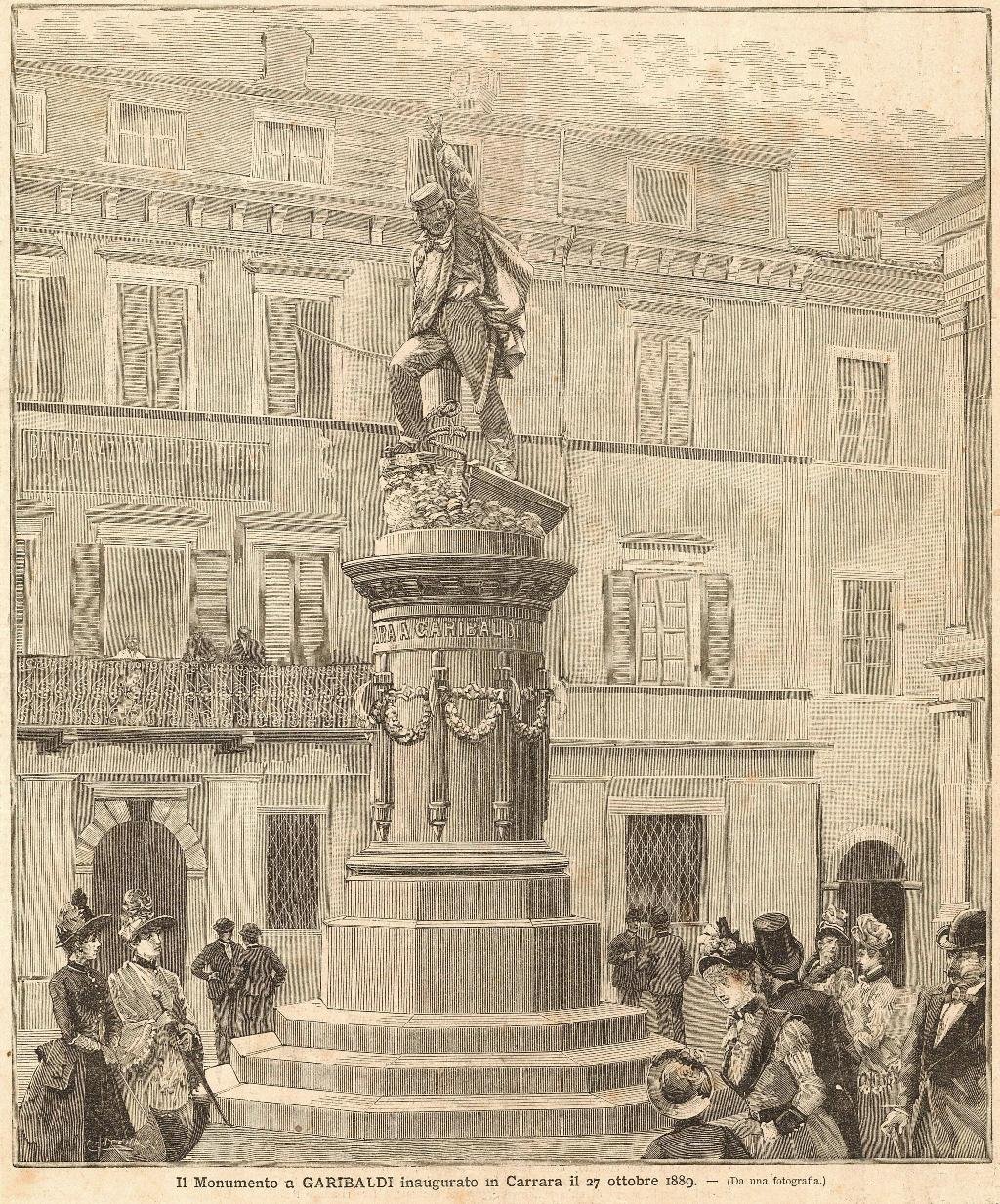 Il monumento a Garibaldi inaugurato a Carrara il 27 Ottobre …