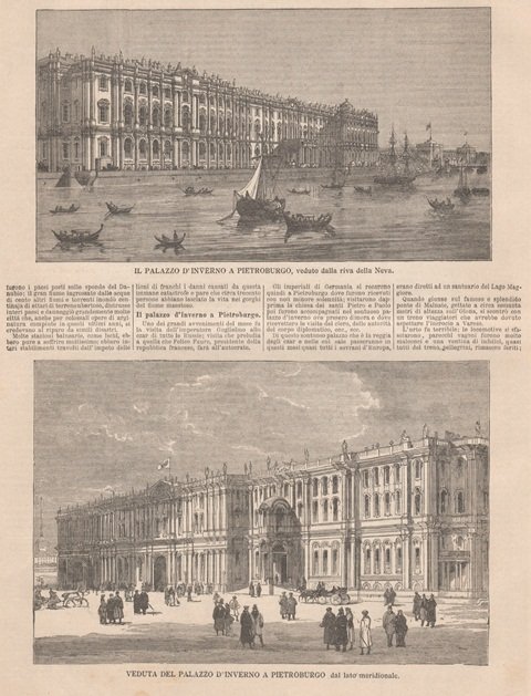 Il Palazzo d’Inverno a Pietroburgo, veduto dalla riva della Neva …