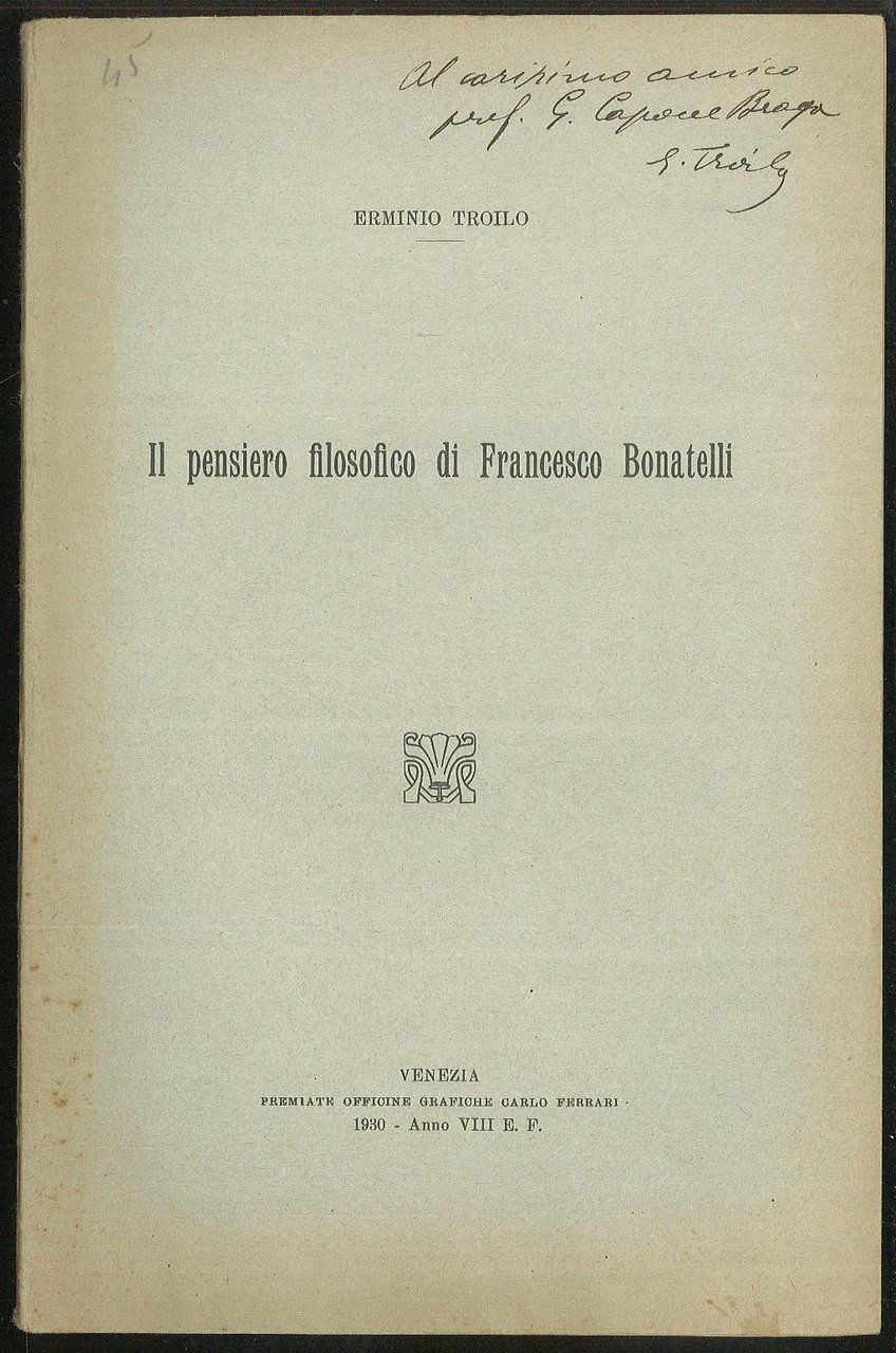 Il pensiero filosofico di Francesco Bonatelli