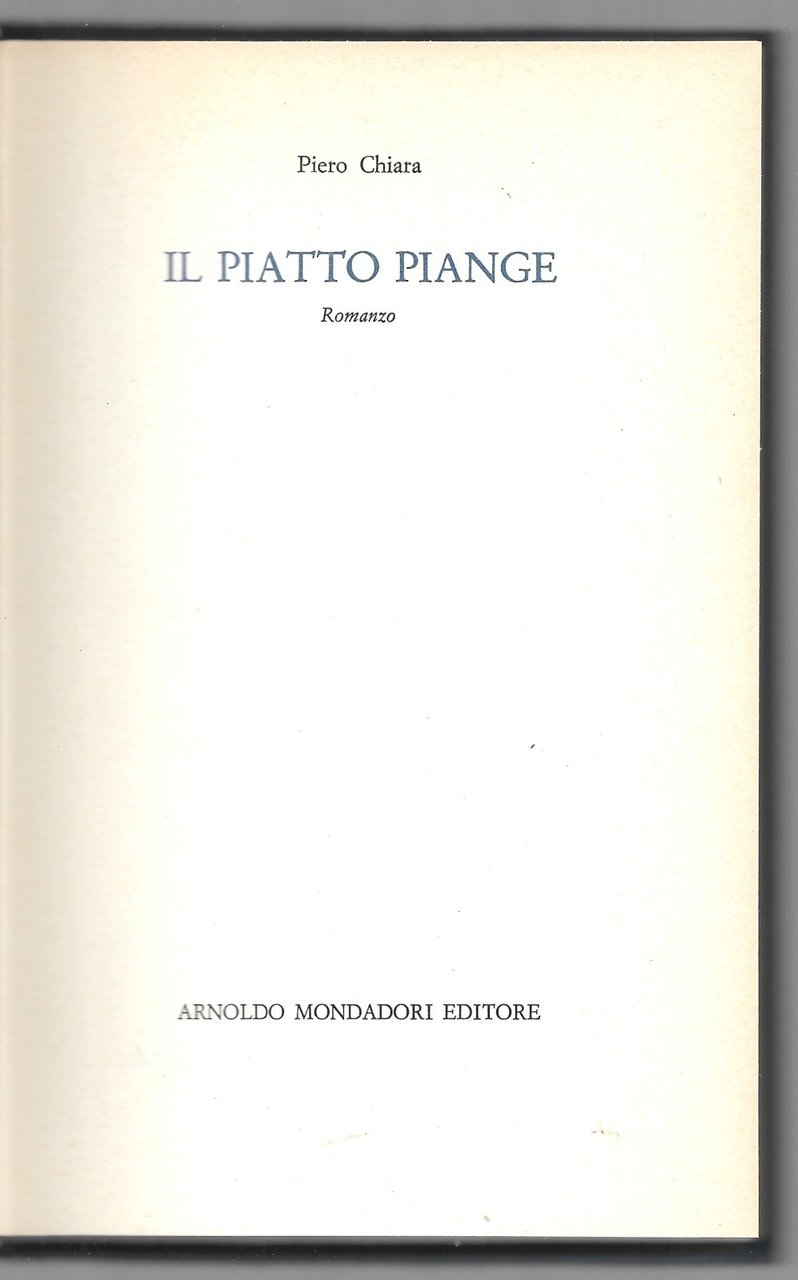 Il piatto piange