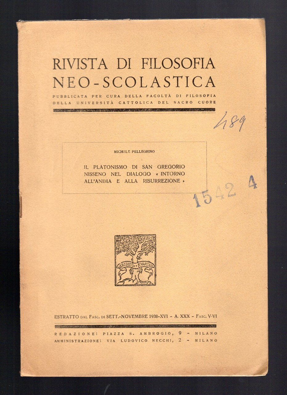 Il Platonismo di San Gregorio Nisseno nel dialogo "Intorno all'anima …