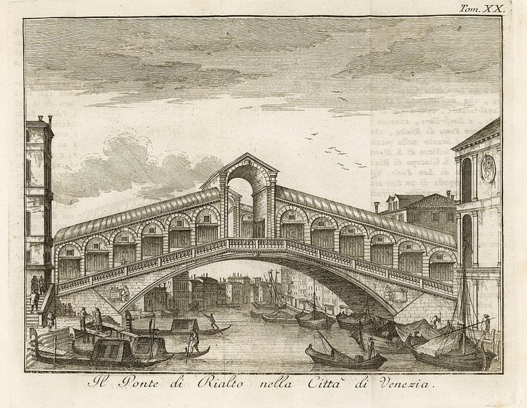 Il Ponte di Rialto nella Città di Venezia.