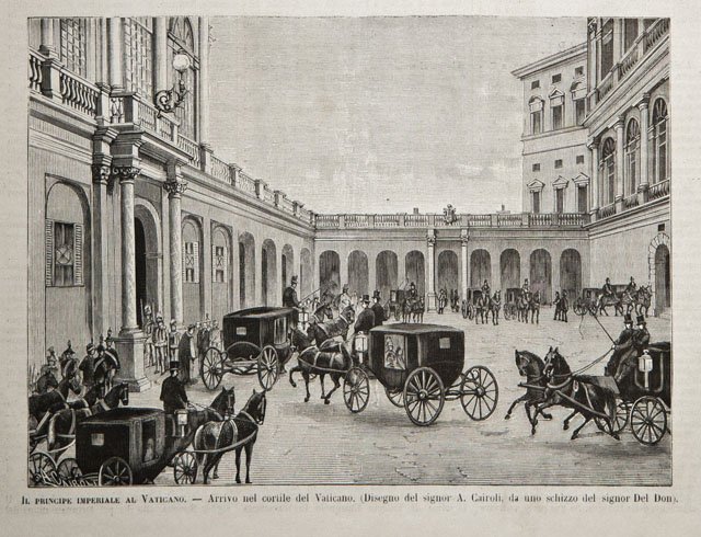 Il principe imperiale al Vaticano / Arrivo nel cortile del …