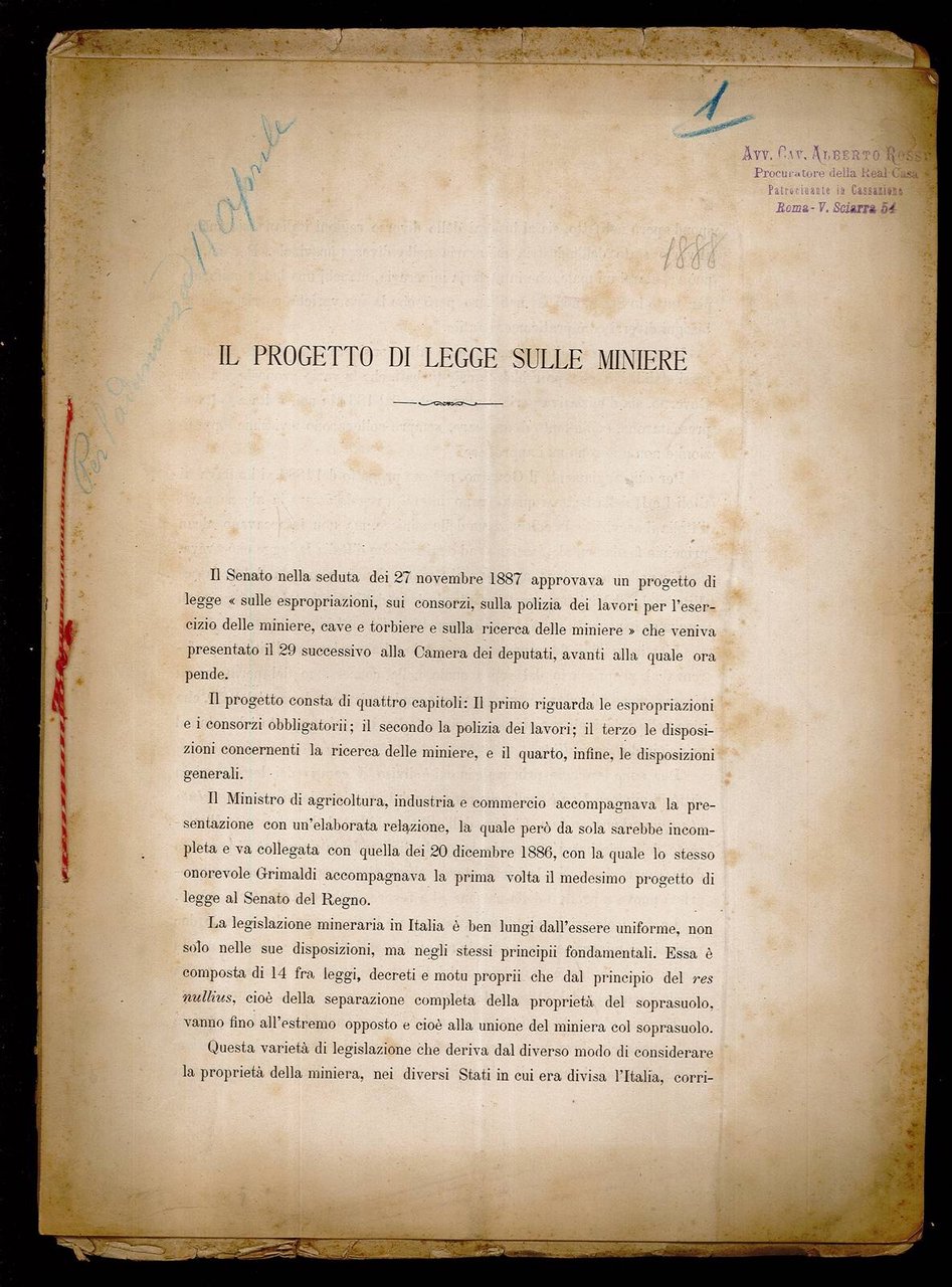 Il progetto di legge sulle miniere