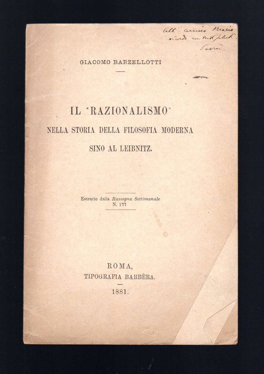 Il "Razionalismo" nella storia della filosofia moderna Leibnitz