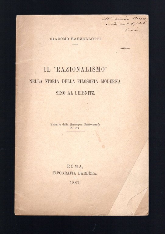Il "Razionalismo" nella storia della filosofia moderna Leibnitz