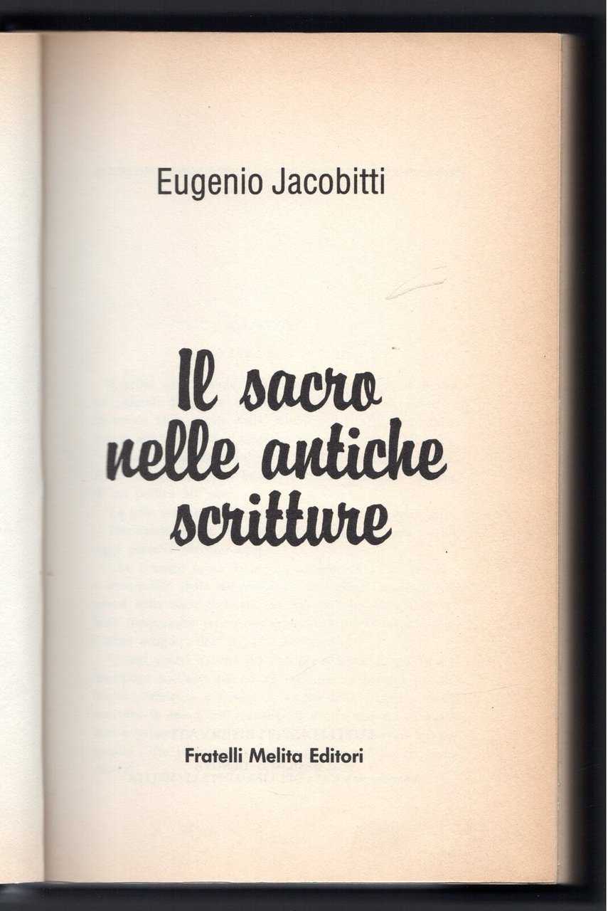 Il sacro nelle antiche scritture