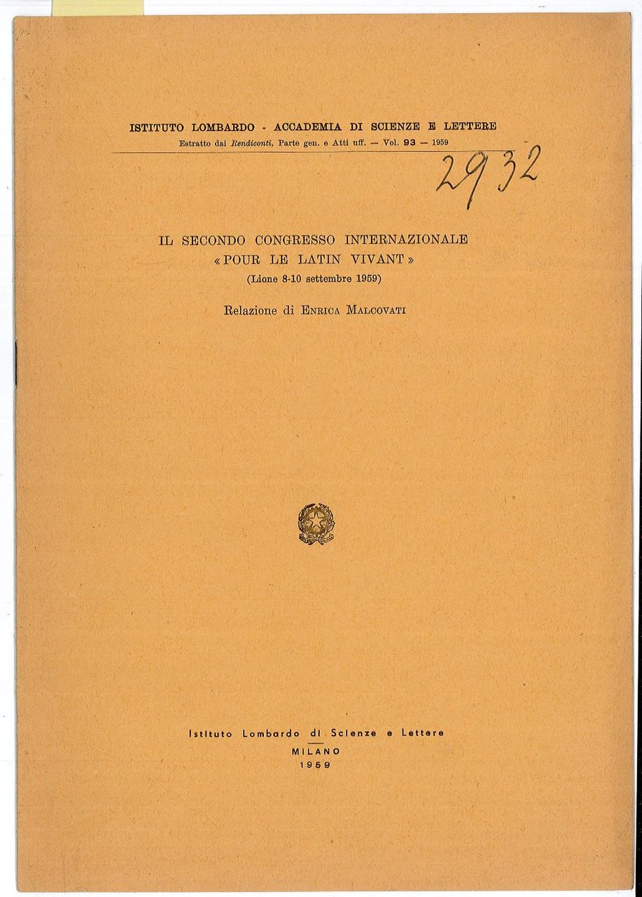 Il secondo congresso internazionale Pour le latin vivant