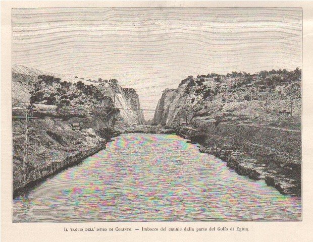 Il taglio dell'istmo di Corinto - Imbocco del canale dalla …