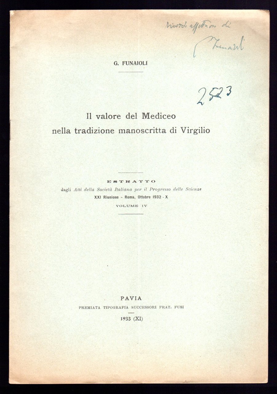 Il valore del Mediceo nella tradizione manoscritta di Virgilio