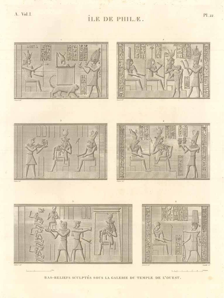 Ile de Philae - Bas-reliefs sculptés sous la Galerie du …