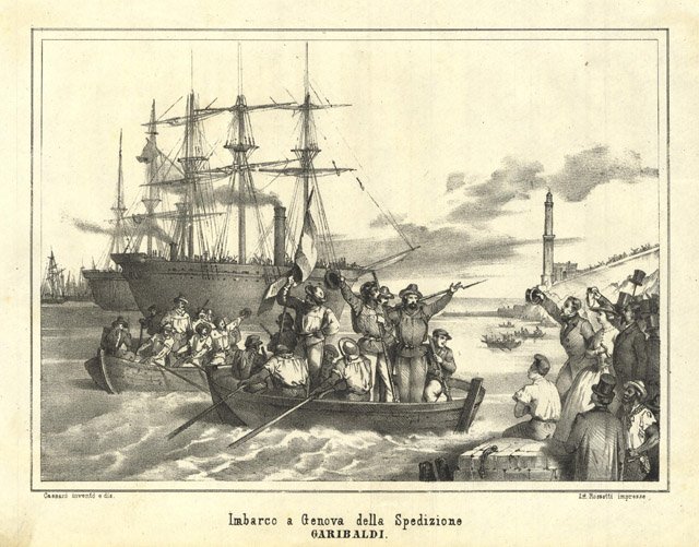 Imbarco a Genova della Spedizione Garibaldi | Immagine principale