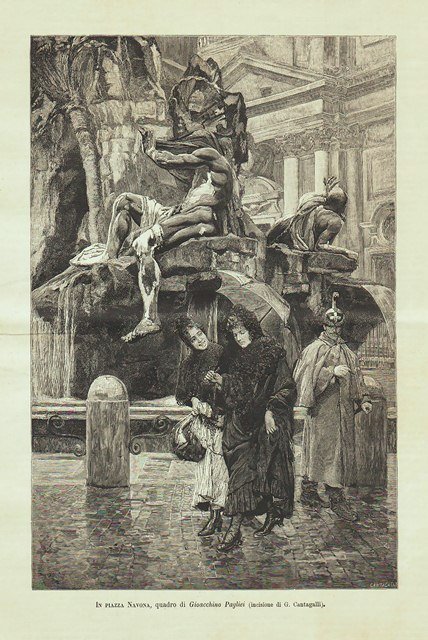 In piazza Navona, quadro di Gioacchino Pagliei
