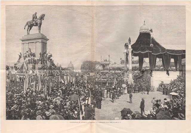 Inaugurazione del monumento a Garibaldi - I garibaldini sulla mole