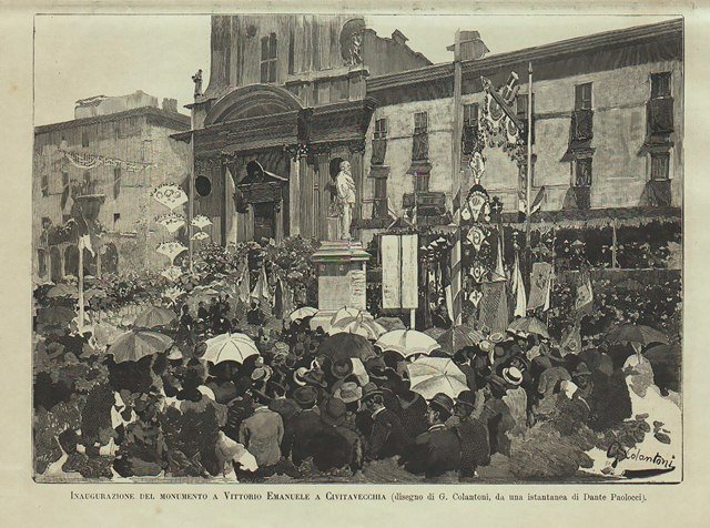 Inaugurazione del monumento a Vittorio Emanuele a Civitavecchia