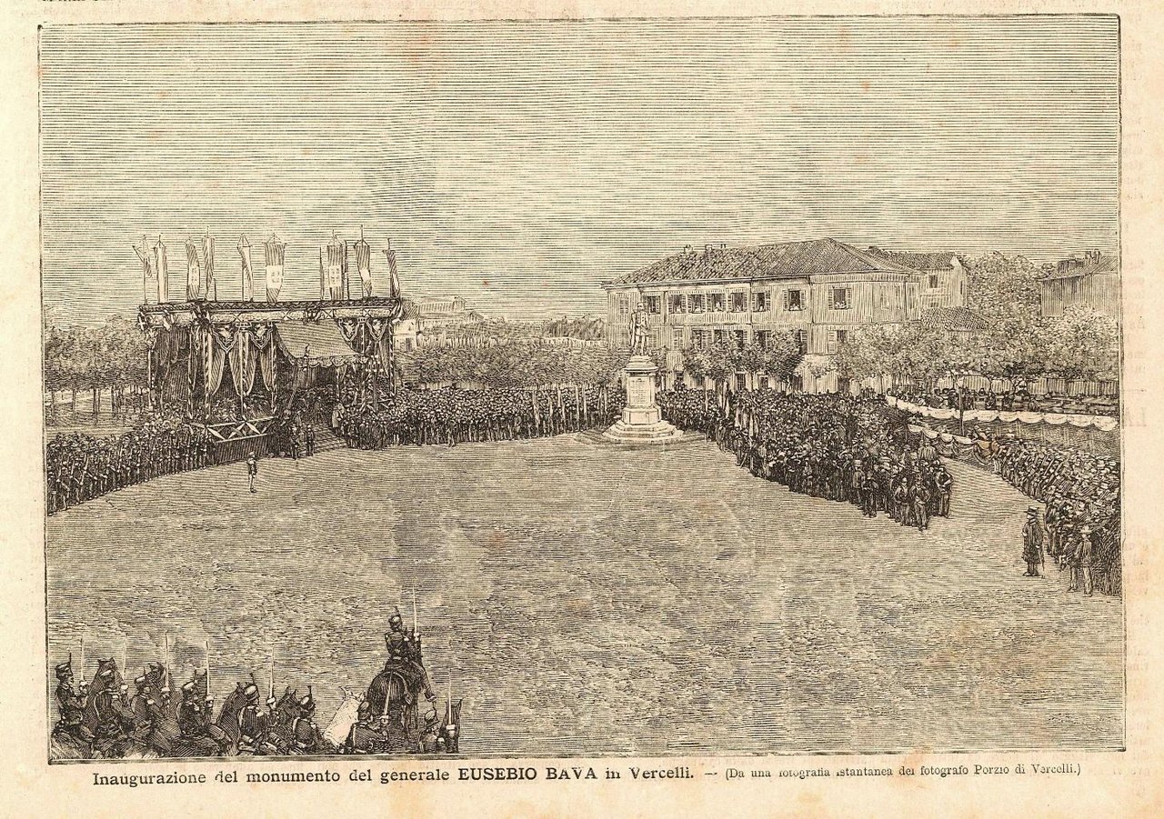 Inaugurazione del monumento del generale Eusebio Bava in Vercelli.