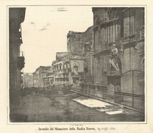 Incendio del Monastero della Badia Nuova, 29 Maggio 1860