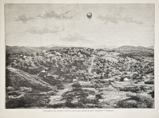 Innalzamento del pallone a Saati