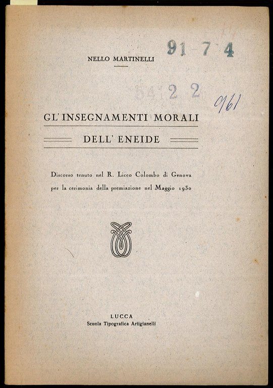 Insegnamenti morali dell’Eneide