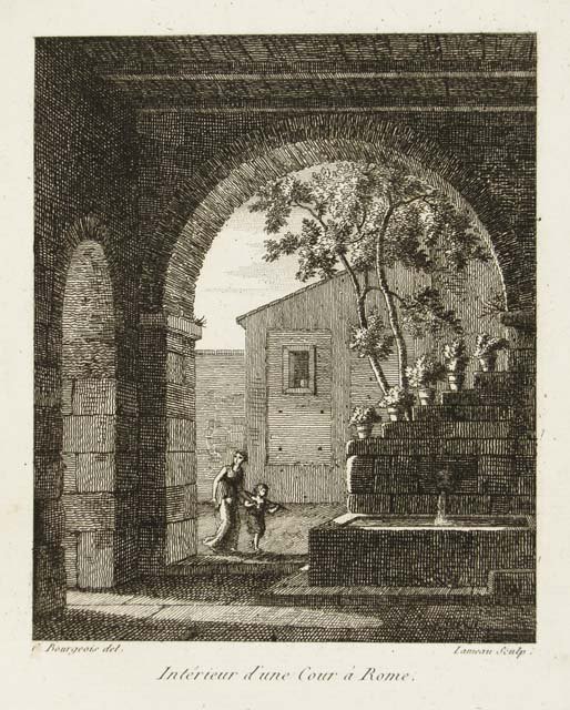 Intérieur d'une cour a Rome
