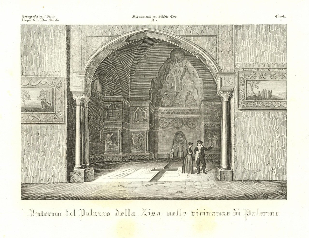 Interno del Palazzo della Zisa nelle vicinanze di Palermo