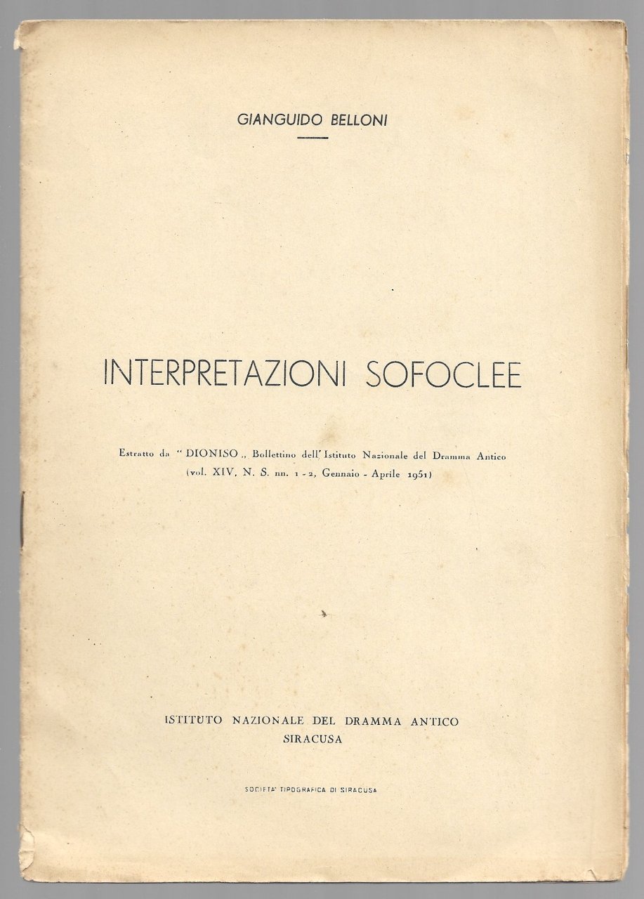 Interpretazioni Sofocle